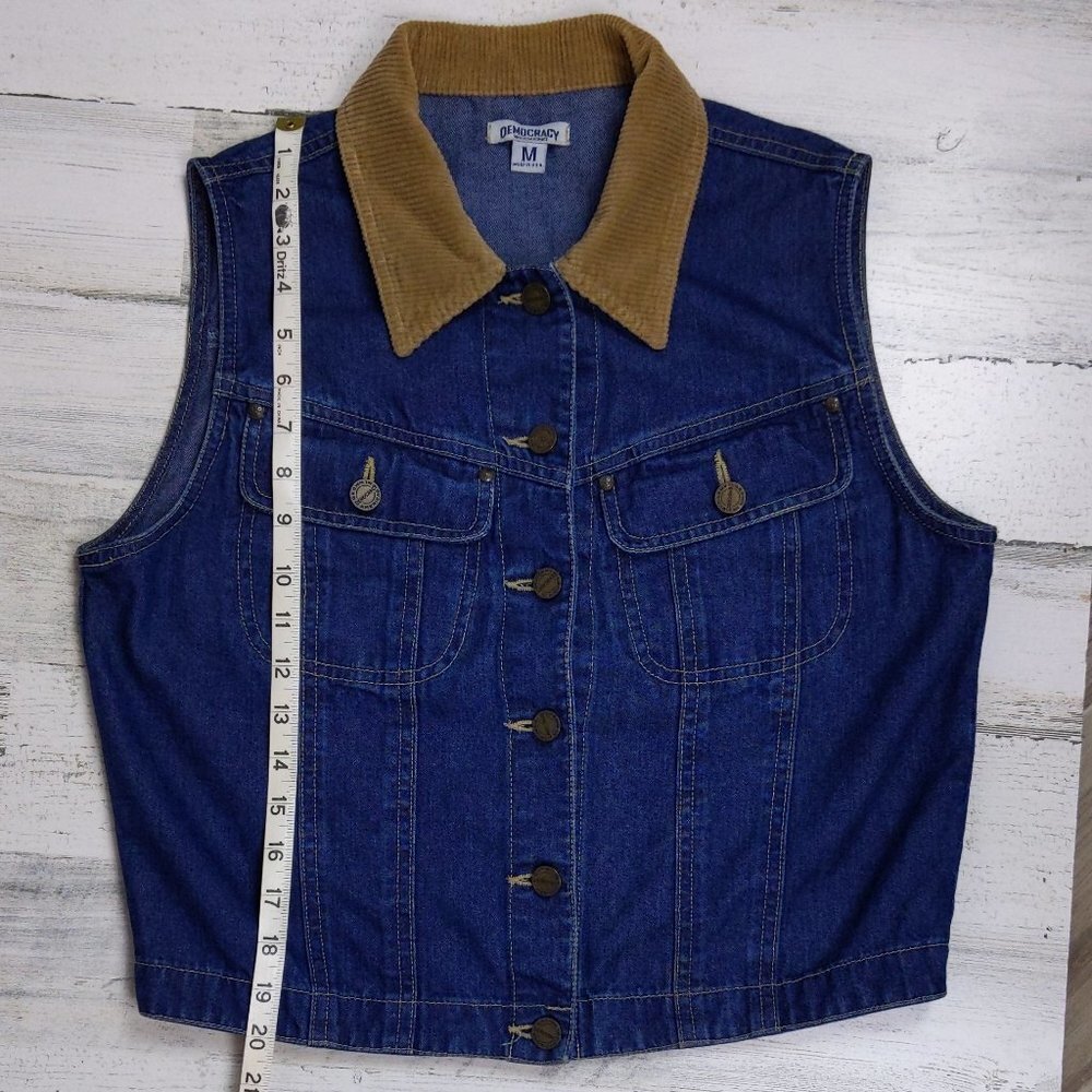 Democracy Weekend Denim Jean Tan Collar Vest - Picture 8 of 8